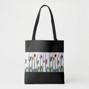 Hübsche abstrakte Blumengrenze Tasche