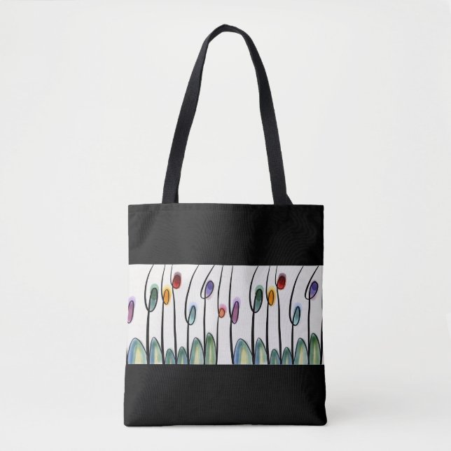 Hübsche abstrakte Blumengrenze Tasche (Vorderseite)