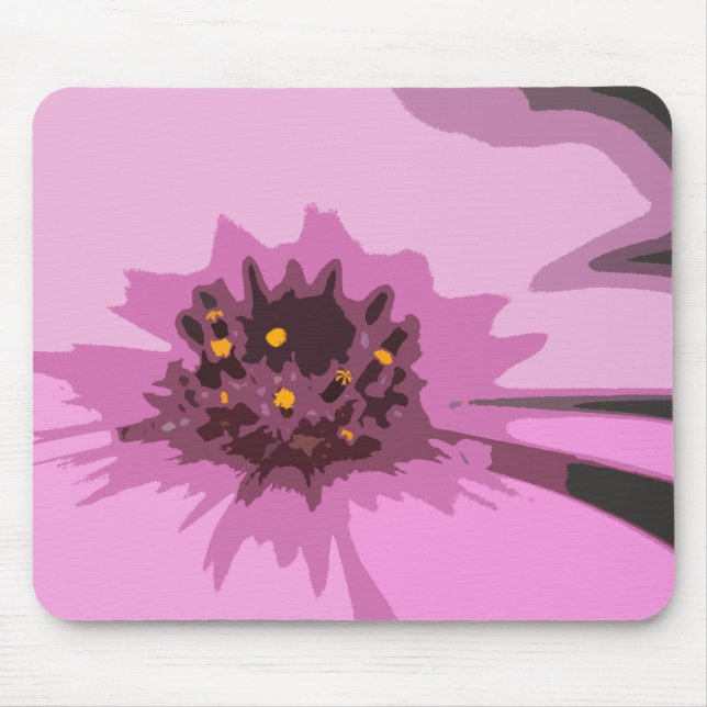 Hübsche Abstrakte Rosa Daisy-Blume Mousepad (Vorne)
