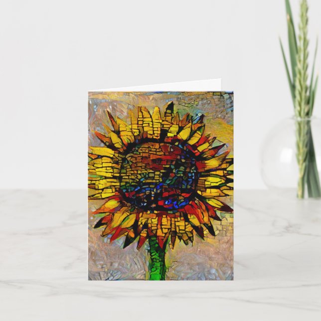 Hübsche Abstrakte Sonnenblumenmalerei (Vorderseite)