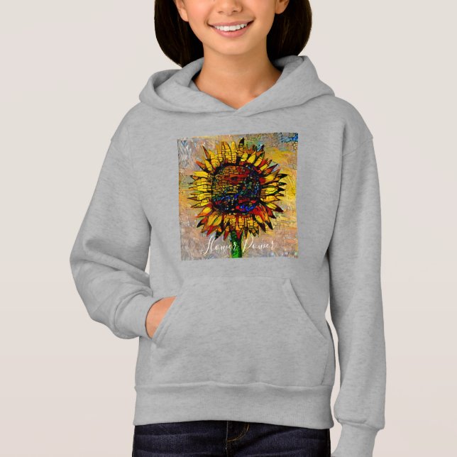 Hübsche Abstrakte Sonnenblumenmalerei Hoodie (Vorderseite)