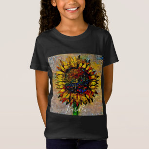 Hübsche Abstrakte Sonnenblumenmalerei T-Shirt