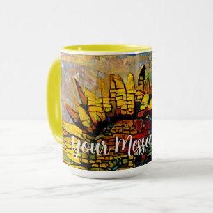 Hübsche Abstrakte Sonnenblumenmalerei Tasse