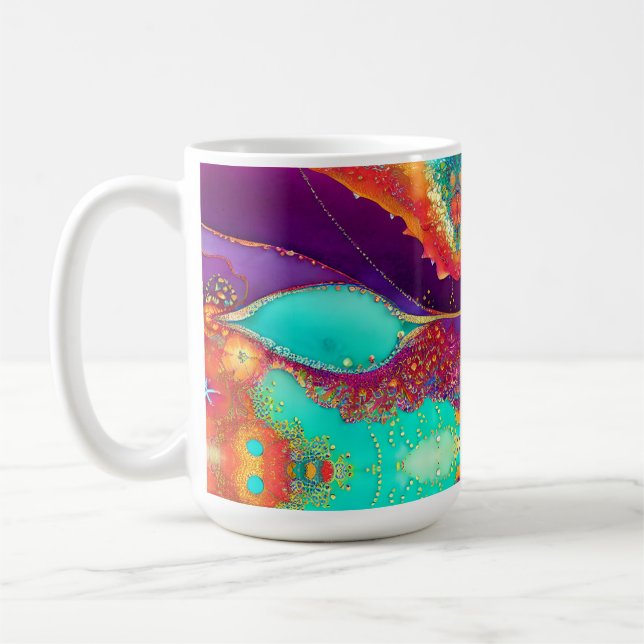 Hübsche Abstrakte Strandkunst Kaffeetasse (Links)