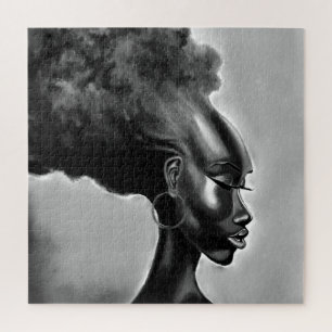 Hübsche afrikanische Frau Jigsaw Puzzle Malerei