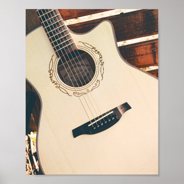 Hübsche akustische Gitarre Poster (Vorne)
