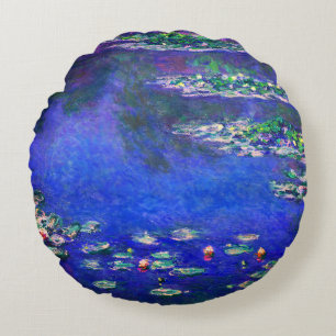 Hübsche alte Seerosen von Claude Monet Rundes Kissen