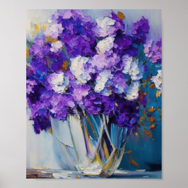 Hübsche alte violette Blumen Poster (Vorne)