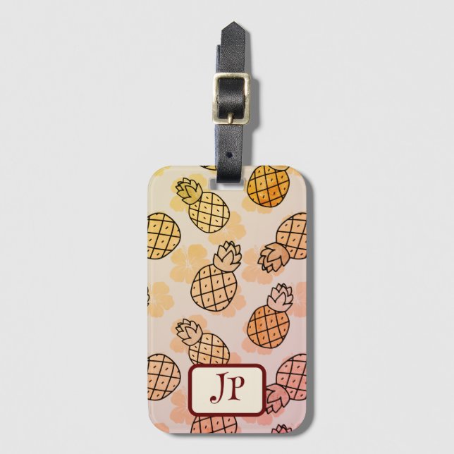 Hübsche Ananas Gepäckanhänger (Vorderseite Vertikal)