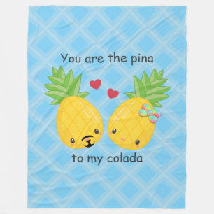 Hübsche Ananas Tropisches Pina Colada Romantisch Fleecedecke