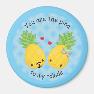 Hübsche Ananas Tropisches Pina Colada Romantisch Magnet