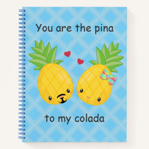 Hübsche Ananas Tropisches Pina Colada Romantisch Notizbuch