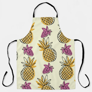 Hübsche Ananas- und Erdbeer-Illustrationspatrone Schürze