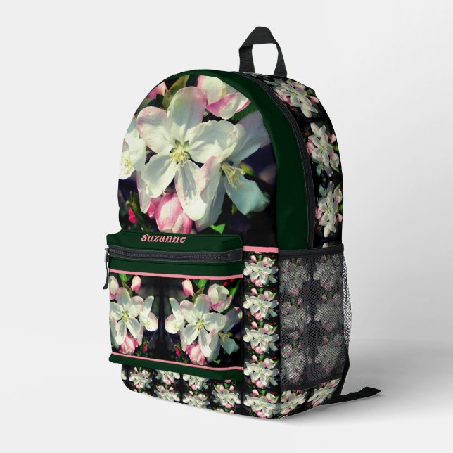 Hübsche Apple Spring Blume blüht Personalisiert Bedruckter Rucksack (Rückseitige Ecke Rechts)