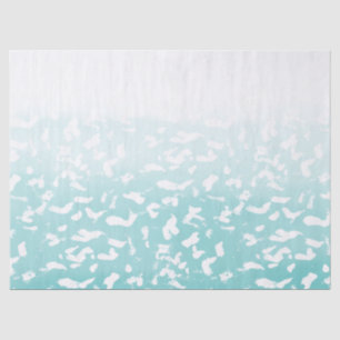 Hübsche Aqua White Ombre Animal Print Seidenpapier