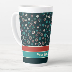 Hübsche Aquamarine Aqua Red White Scandinavian Sno Milchtasse