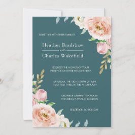 Hübsche Aquamarine Hochzeit der Wasserfarben Einladung