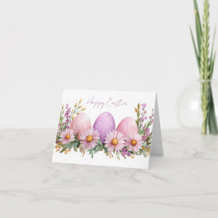 Hübsche Aquarell-Oster-Eier Feiertagskarte Karte