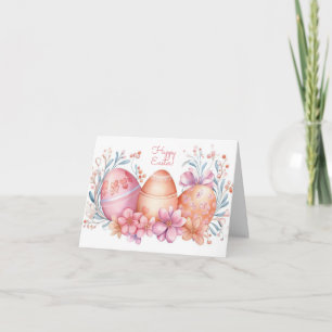 Hübsche Aquarell-Oster-Eier Feiertagskarte Karte