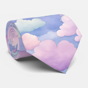 Hübsche Aquarell-Pastellwolken Krawatte