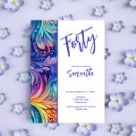 Hübsche Aquarellblume 40. Geburtstagsfeier Einladu Einladung<br><div class="desc">Hübsche Aquarellblumen in lila,  violetten und rosa Farbtönen mit einem trendigen violetten Schrift. Mit allen wichtigen Informationen können Sie ganz einfach personalisieren.</div>