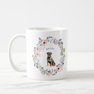 Hübsche Aquarellblume   Rottweiler Dog Kaffeetasse