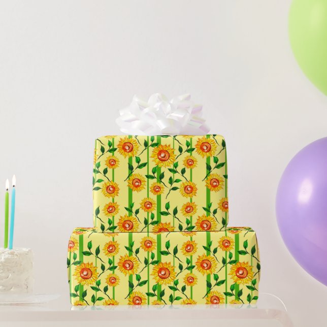 Hübsche Aquarellblumen Blätter Stalks Geschenk Geschenkpapier (Partygeschenke)