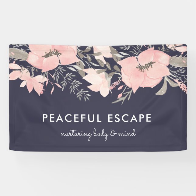 Hübsche Aquarellblüte und Marine Banner (Horizontal)