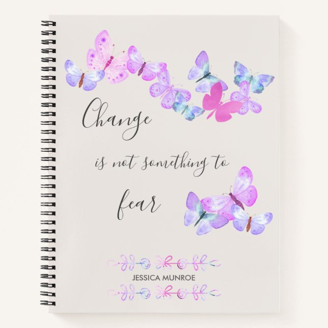 Hübsche Aquarellbutterfische Personalisiert Notizbuch (Vorderseite)