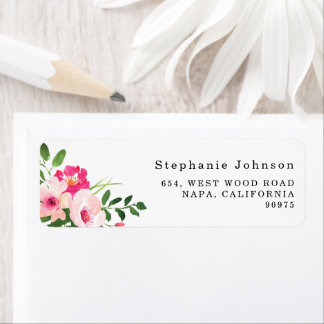 Hübsche Aquarellfarbe Rosa Rücksendeadresse