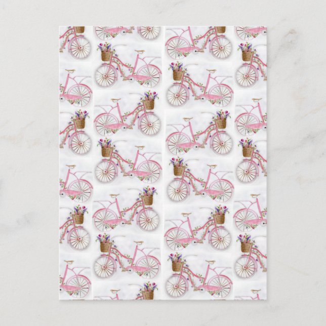 Hübsche Aquarellfarbe Vintages Fahrrad Postkarte (Vorderseite)