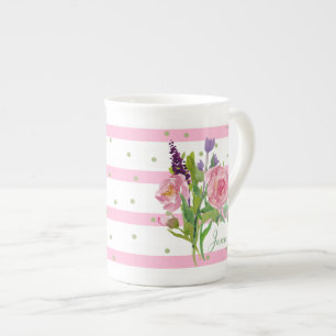 Hübsche Aquarellfarben Blume Benutzerdefinierte Ch Prozellantasse