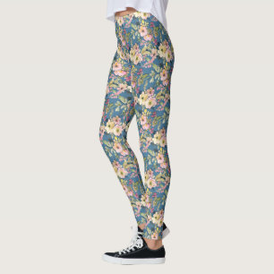 Hübsche Aquarellfarben Blume Doodle Leggings
