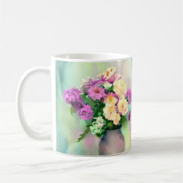 Hübsche Aquarellfarben-Blume in Vase Kaffeetasse