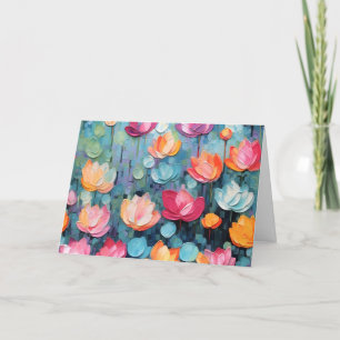Hübsche Aquarellfarben-Blumenkarte Feiertagskarte