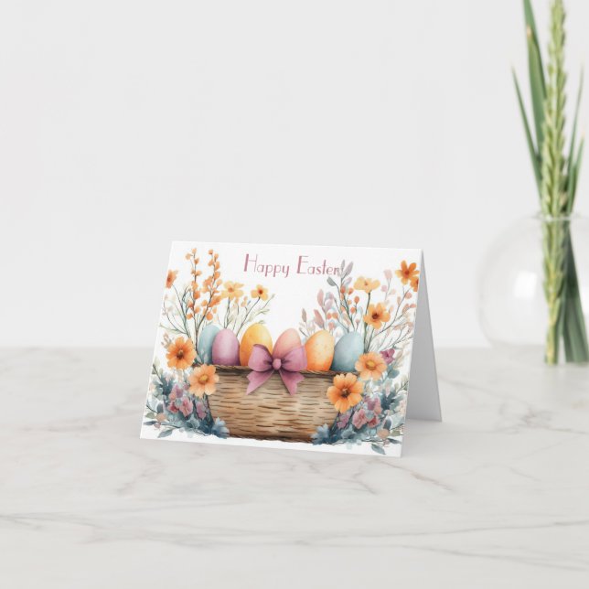Hübsche Aquarellfarben Ostern Eizellkarte Karte (Vorderseite)