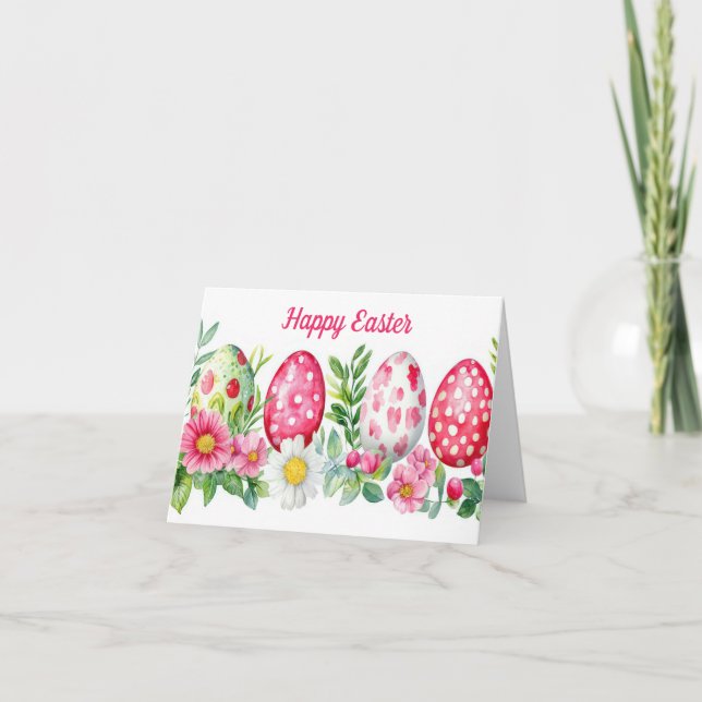 Hübsche Aquarellfarben Ostern Eizellkarte Karte (Vorderseite)
