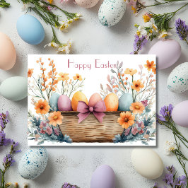 Hübsche Aquarellfarben Ostern Eizellkarte Karte