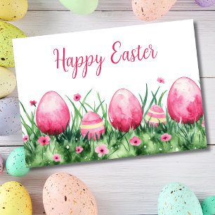 Hübsche Aquarellfarben Ostern Eizellkarte Karte