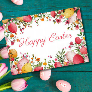 Hübsche Aquarellfarben Ostern Eizellkarte Karte