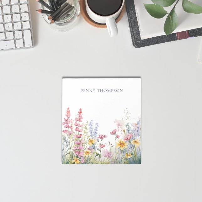 Hübsche Aquarellfarben-Wildblumen Notepad Notizblock (Von Creator hochgeladen)
