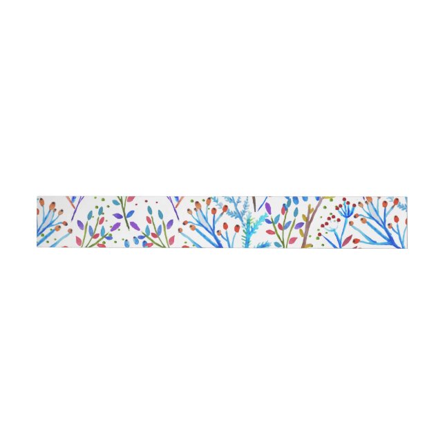 Hübsche Aquarellfarben-Winterfoliengestaltung Rundum-Adressaufkleber (Person)