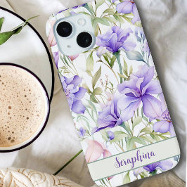 Hübsche Aquarellfärbung Iris im Lila Individuelle Case-Mate iPhone Hülle