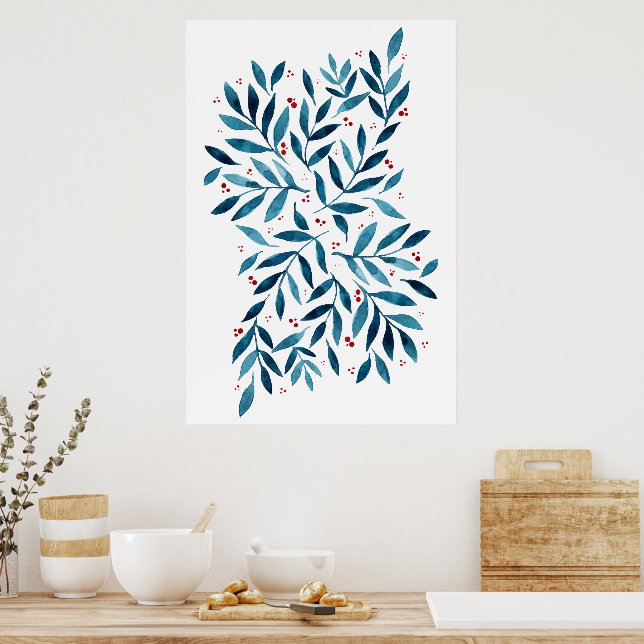 Hübsche Aquarellfärbungen Poster (Küche)