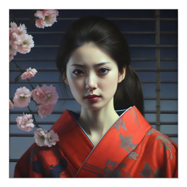 Hübsche Asienfrau Fotodruck (Vorne)