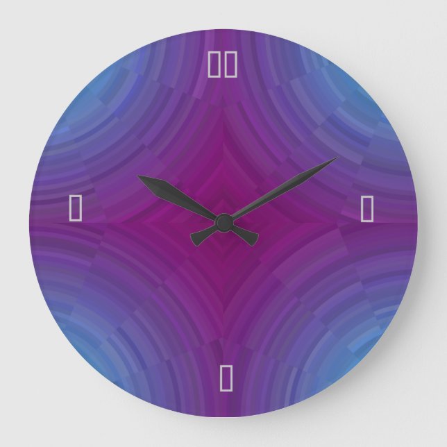 Hübsche Atmosphärisches Blau Lila >Wanduhren Große Wanduhr (Vorderseite)