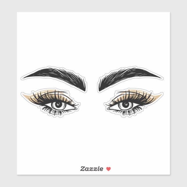 Hübsche Augen Schönheitssalon Makeup Eyelashes Las Aufkleber (Blatt)
