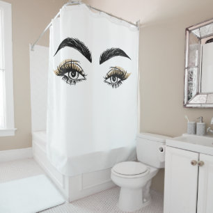 Hübsche Augen Schönheitssalon Makeup Eyelashes Las Duschvorhang
