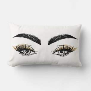 Hübsche Augen Schönheitssalon Makeup Eyelashes Las Lendenkissen
