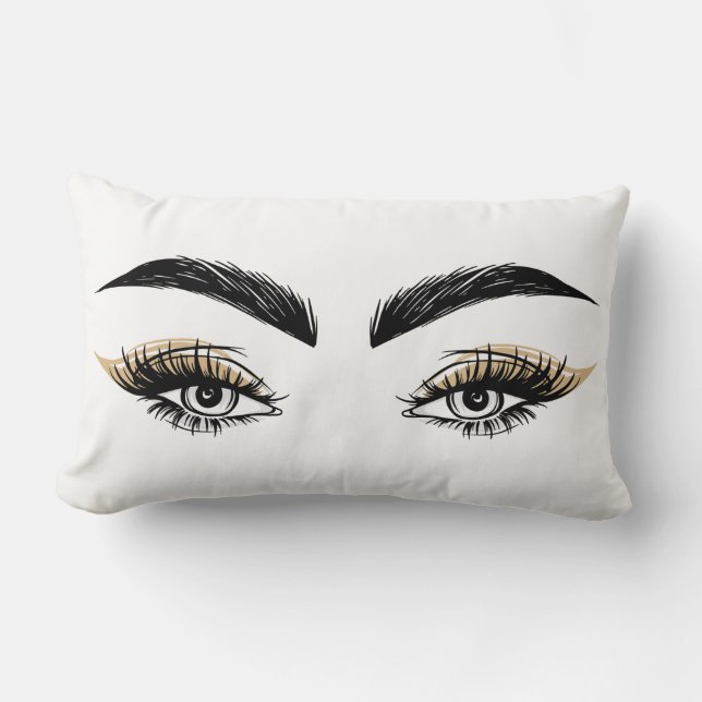 Hübsche Augen Schönheitssalon Makeup Eyelashes Las Lendenkissen (Vorderseite)